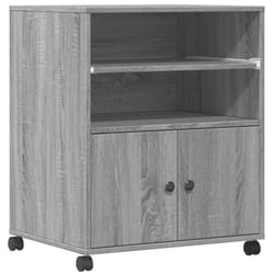 vidaXL Printer Stand with Wheels Printer Table Office File Desk Organiser - grey sonoma