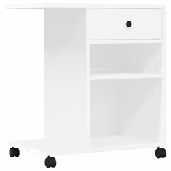 vidaXL Printer Stand with Wheels Printer Table File Desk Organiser Grey Sonoma - white