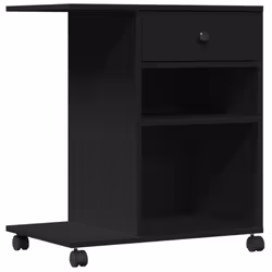 vidaXL Printer Stand with Wheels Printer Table File Desk Organiser Grey Sonoma - black