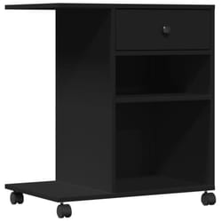 vidaXL Printer Stand with Wheels Printer Table File Desk Organiser Grey Sonoma - black