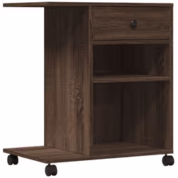 vidaXL Printer Stand with Wheels Printer Table File Desk Organiser Grey Sonoma - brown oak