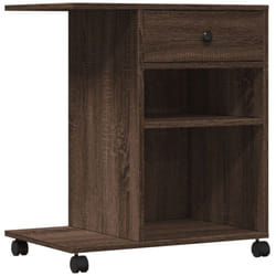 vidaXL Printer Stand with Wheels Printer Table File Desk Organiser Grey Sonoma - brown oak
