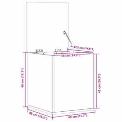 vidaXL Storage Box Blanket Box Storage Chest Toy Box White Engineered Wood - Additional view 10