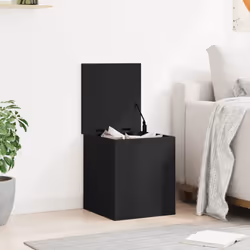 vidaXL Storage Box Blanket Box Storage Chest Toy Box Black Engineered Wood
