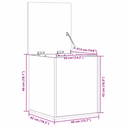 vidaXL Storage Box Blanket Box Storage Chest Box Concrete Grey Engineered Wood - Additional view 10