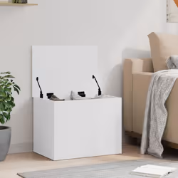 vidaXL Storage Box Blanket Box Storage Chest Toy Box White Engineered Wood