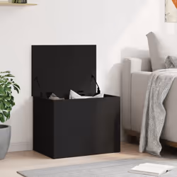 vidaXL Storage Box Blanket Box Storage Chest Toy Box Black Engineered Wood