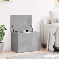 vidaXL Storage Box Blanket Box Storage Chest Box Concrete Grey Engineered Wood