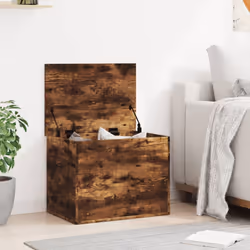 vidaXL Storage Box Blanket Box Storage Chest Box Smoked Oak Engineered Wood