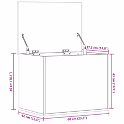 vidaXL Storage Box Blanket Box Storage Chest Box Grey Sonoma Engineered Wood - Additional view 10