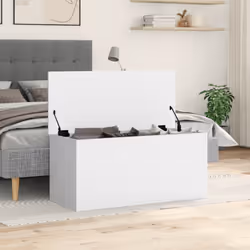 vidaXL Storage Box Blanket Box Storage Chest Toy Box White Engineered Wood
