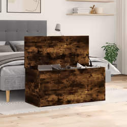 vidaXL Storage Box Blanket Box Storage Chest Box Smoked Oak Engineered Wood