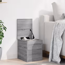 vidaXL Storage Box Blanket Box Toy Storage Chest Grey Sonoma Engineered Wood