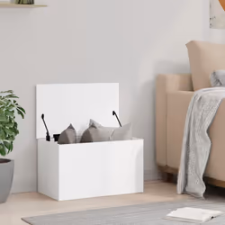 vidaXL Storage Box Toy Box Blanket Box Storage Chest White Engineered Wood