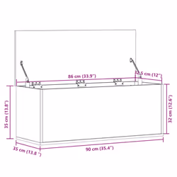 vidaXL Storage Box Blanket Box Toy Storage Chest Sonoma Oak Engineered Wood - Additional view 10