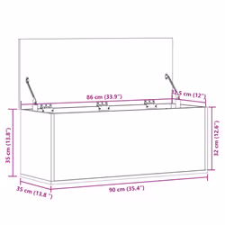 vidaXL Storage Box Blanket Box Storage Chest Concrete Grey Engineered Wood - Additional view 10