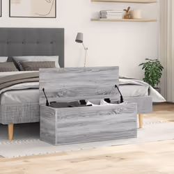 vidaXL Storage Box Blanket Box Toy Storage Chest Grey Sonoma Engineered Wood