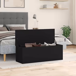 vidaXL Storage Box Toy Box Blanket Box Storage Chest Black Engineered Wood