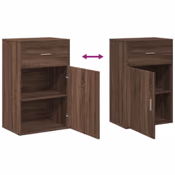 vidaXL Storage Cabinet Side Cabinet Sideboard Storage Cupboard Engineered Wood - brown oak - Additional view 7