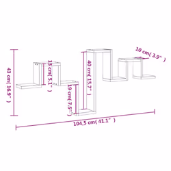 vidaXL Wall Shelf Floating Shelf Wall Storage Rack Book Shelf Engineered Wood - white - Additional view 9
