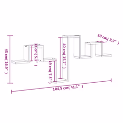 vidaXL Wall Shelf Floating Shelf Wall Storage Rack Book Shelf Engineered Wood - sonoma oak - Additional view 9