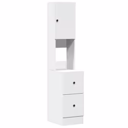vidaXL Kitchen Cabinet Storage Unit Sideboard Tall Cupboard Engineered Wood - white, 35 x 50 x 180 cm