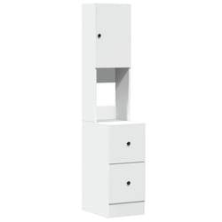 vidaXL Kitchen Cabinet Storage Unit Sideboard Tall Cupboard Engineered Wood - white, 35 x 50 x 180 cm