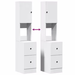 vidaXL Kitchen Cabinet Storage Unit Sideboard Tall Cupboard Engineered Wood - white, 35 x 50 x 180 cm - Additional view 7