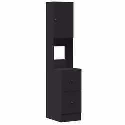 vidaXL Kitchen Cabinet Storage Sideboard Tall Cabinet Black Engineered Wood