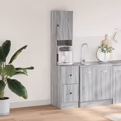 vidaXL Kitchen Cabinet Storage Sideboard Cupboard Grey Sonoma Engineered Wood