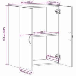 vidaXL File Cabinet File Storage Filing Cabinet Sonoma Oak Engineered Wood