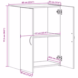 vidaXL File Cabinet File Storage Filing Cabinet Smoked Oak Engineered Wood - Additional view 9