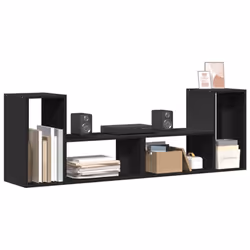 vidaXL TV Cabinets TV Stand TV Unit Entertainment Centre 2 pcs Engineered Wood - black, 75x30x50 cm - Additional view 4