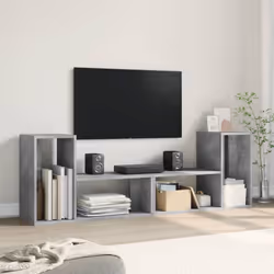 vidaXL TV Cabinets TV Stand TV Unit Entertainment Centre 2 pcs Engineered Wood - concrete grey, 75x30x50 cm - Additional view 2