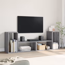 vidaXL TV Cabinets TV Stand TV Unit Entertainment Centre 2 pcs Engineered Wood - grey sonoma, 75x30x50 cm - Additional view 2
