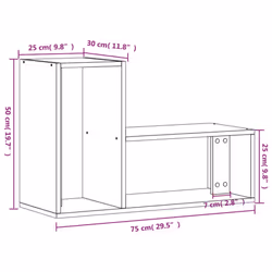 vidaXL TV Cabinets TV Stand TV Unit Entertainment Centre 2 pcs Engineered Wood - grey sonoma, 75x30x50 cm - Additional view 3