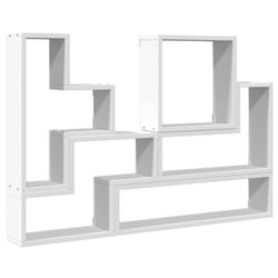 vidaXL Wall Shelf Floating Shelf Wall Mounted Storage Rack Engineered Wood - white