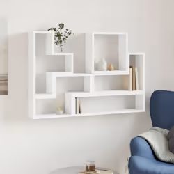 vidaXL Wall Shelf Floating Shelf Wall Mounted Storage Rack Engineered Wood - white