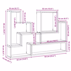 vidaXL Wall Shelf Floating Shelf Wall Mounted Storage Rack Engineered Wood - white