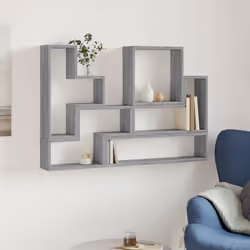 vidaXL Wall Shelf Floating Shelf Wall Mounted Storage Rack Engineered Wood - grey sonoma