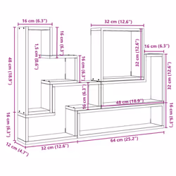 vidaXL Wall Shelf Floating Shelf Wall Mounted Storage Rack Engineered Wood - grey sonoma