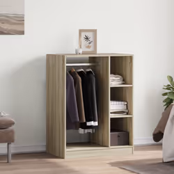 vidaXL Wardrobe Organiser Bedroom Closet Clothes Storage Shelf Engineered Wood - sonoma oak, 74x48x102 cm/10 kg - Additional view 2