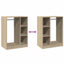 vidaXL Wardrobe Organiser Bedroom Closet Clothes Storage Shelf Engineered Wood - sonoma oak, 74x48x102 cm/10 kg - Additional view 7
