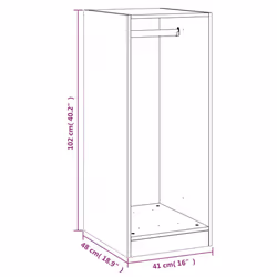vidaXL Wardrobe Organiser Bedroom Closet Clothes Storage Shelf Engineered Wood - grey sonoma, 48x41x102 cm