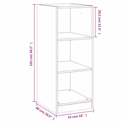 vidaXL Wardrobe Organiser Bedroom Closet Clothes Storage Shelf Engineered Wood - white, 48x41x102 cm/10 kg - Additional view 9
