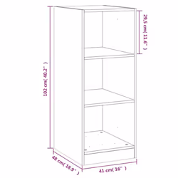 vidaXL Wardrobe Organiser Bedroom Closet Clothes Storage Shelf Engineered Wood - brown oak, 48x41x102 cm/10 kg - Additional view 3