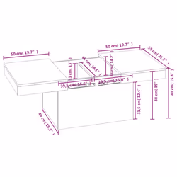 vidaXL Coffee Table Hallway End Table Side Table Smoked Oak Engineered Wood - Additional view 3