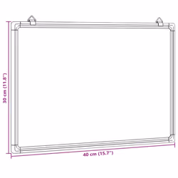 vidaXL Magnetic Whiteboard Dry Erase White Board Wall Writing Board Aluminium - 40 x 30 x 1.7 cm