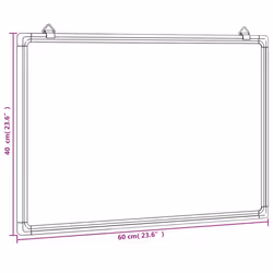 vidaXL Magnetic Whiteboard Dry Erase White Board Wall Writing Board Aluminium - 60 x 40 x 1.7 cm - Additional view 5