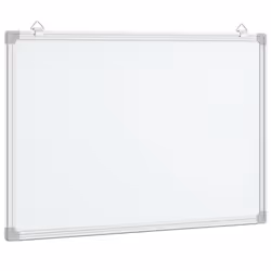 vidaXL Magnetic Whiteboard Dry Erase White Board Wall Writing Board Aluminium - 80 x 60 x 1.7 cm